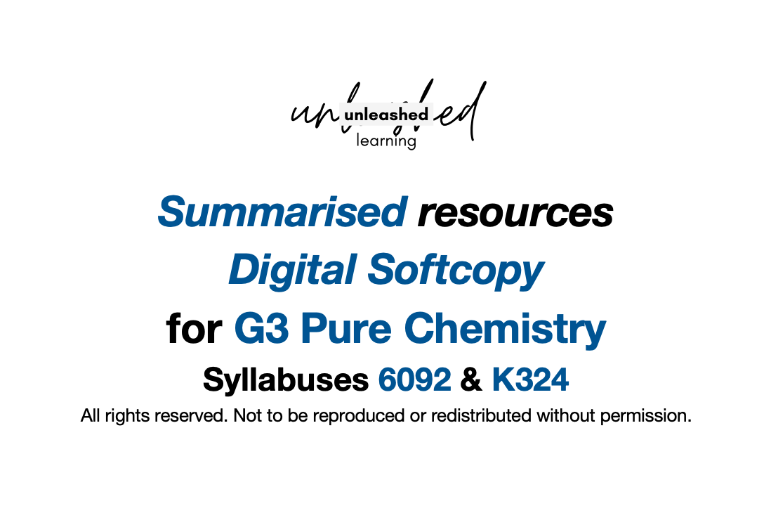 Summary for G3 Pure Chemistry [Digital]