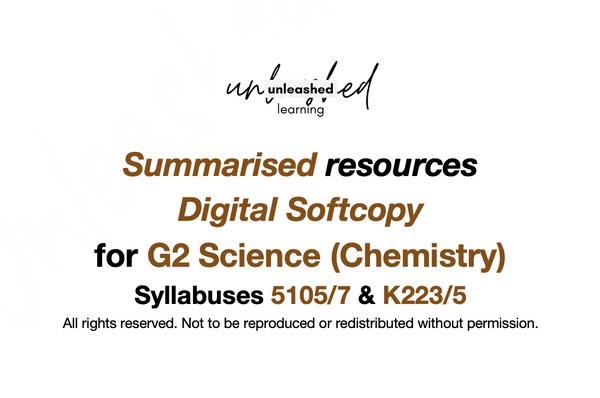 Summary for G2 Science (Chemistry) [Digital]